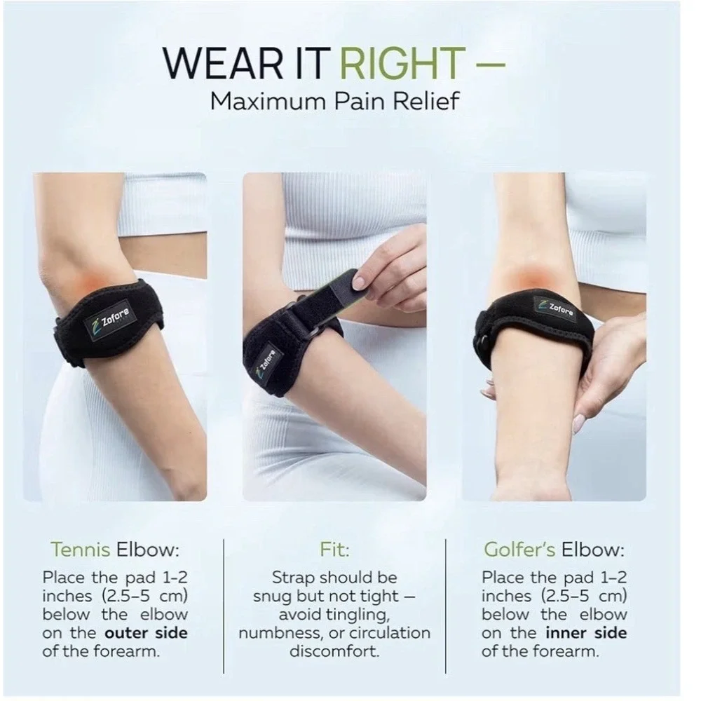 ZOFORE Sport Tennis Elbow Brace Strap Compression Support Tendonitis (1)